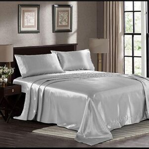 Pure bedding super soft luxury silky satinMicrofiber king-size sheets